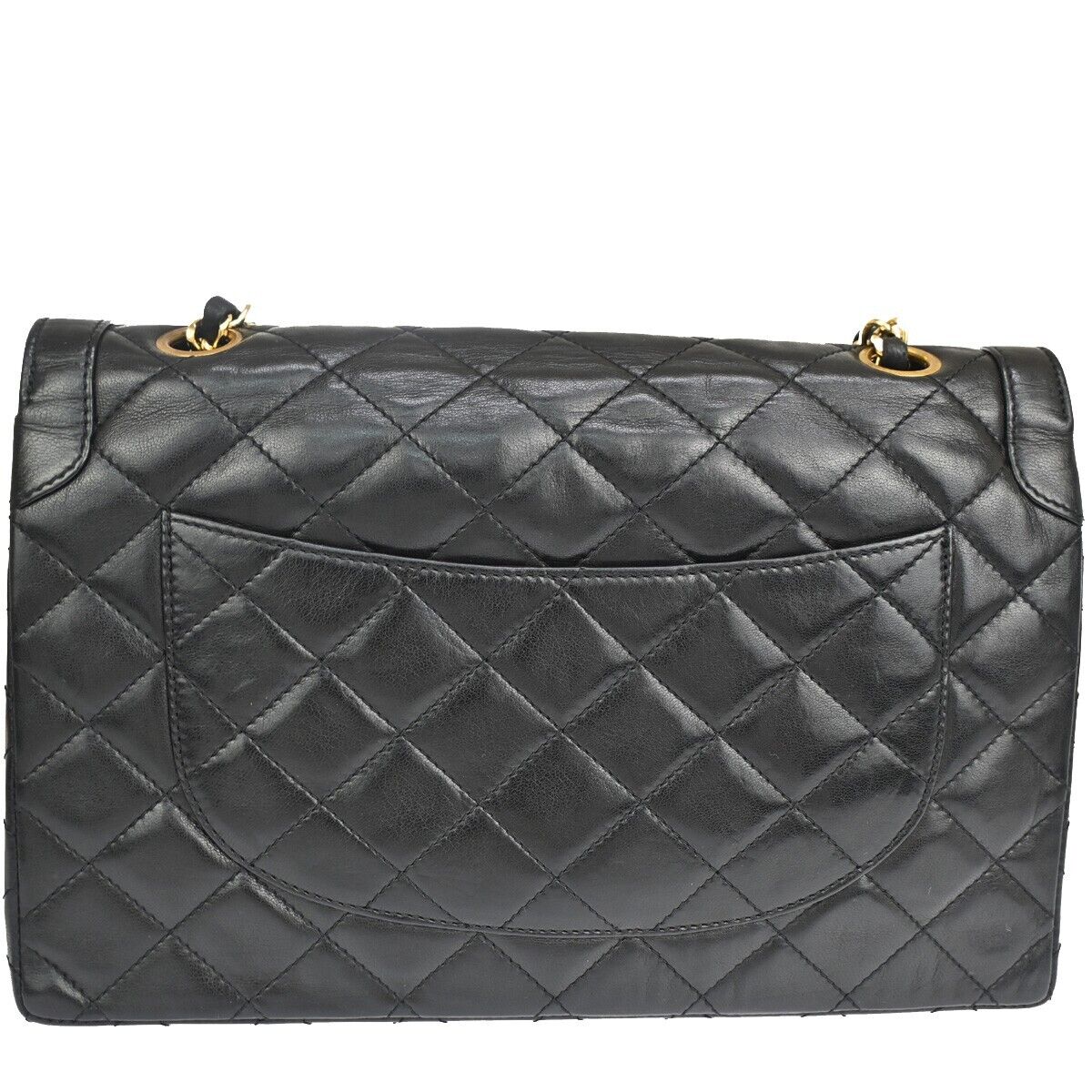 CHANEL PARIS CC Logo Matelasse Chain Shoulder Bag Leather Black GHW 332LC498