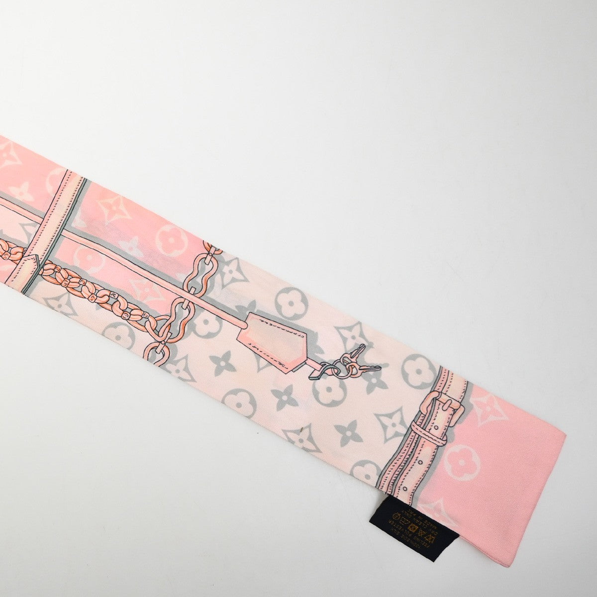 LOUIS VUITTON Monogram Confidential Bandeau Scarf 100% Silk Pink M70637 09MA607