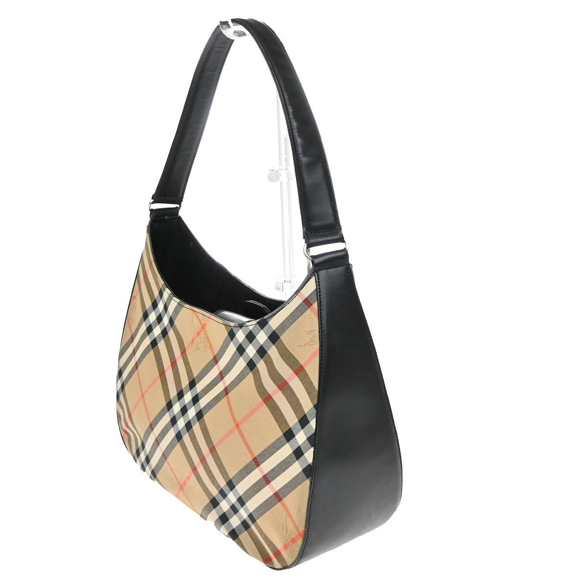 BURBERRYS Nova Check Shoulder Hand Tote Bag Canvas Leather Beige BK SHW 66CA933