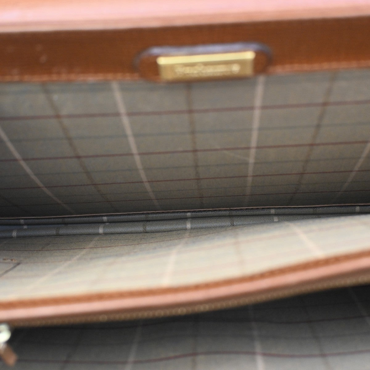 Burberrys Logo Business Briefcase Hand Bag Leather Brown GHW With Key 04KB683