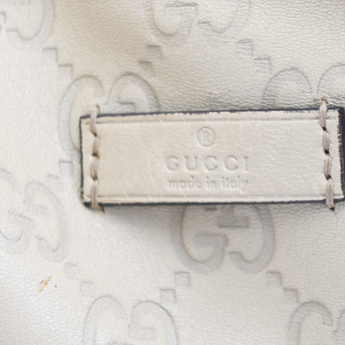 GUCCI Logo GG Pattern Guccissima​ Shoulder Bag Leather Beige GHW Italy 38CB035