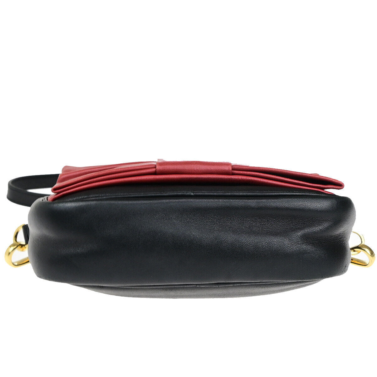 PRADA Logo Fiocco Bow Mini Crossbody Shoulder Bag Leather Black Red GHW 28YG621