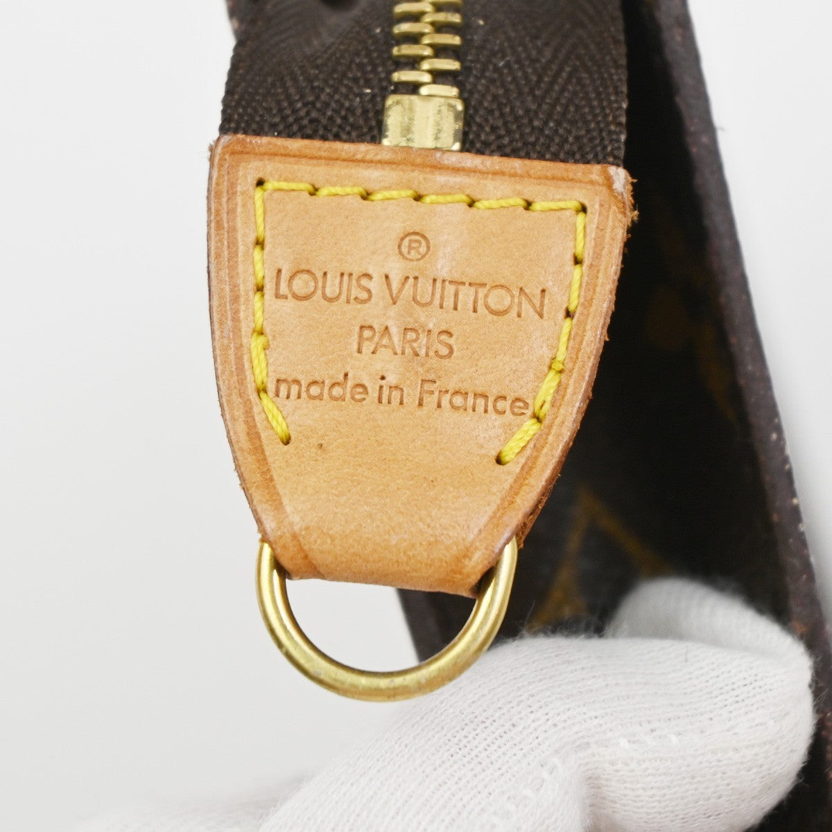 LOUIS VUITTON Logo BUCKET GM Pouch Bag Monogram Leather Brown France 60ZA160