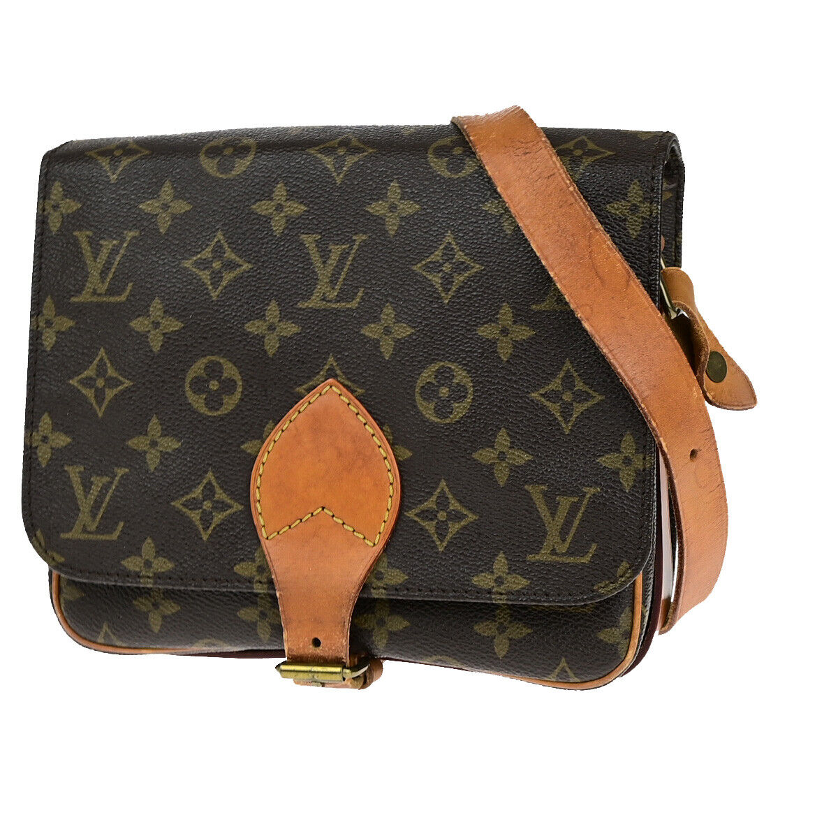 LOUIS VUITTON Cartouchiere MM Shoulder Bag Monogram Leather Brown M51253 36YG722
