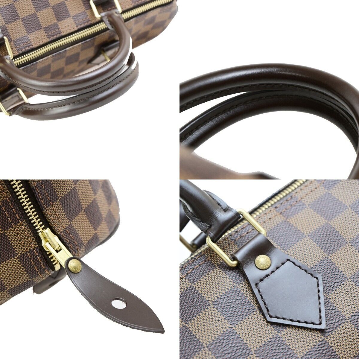 LOUIS VUITTON Speedy 30 Travel Hand Bag Damier Leather Brown N41364 664RK684