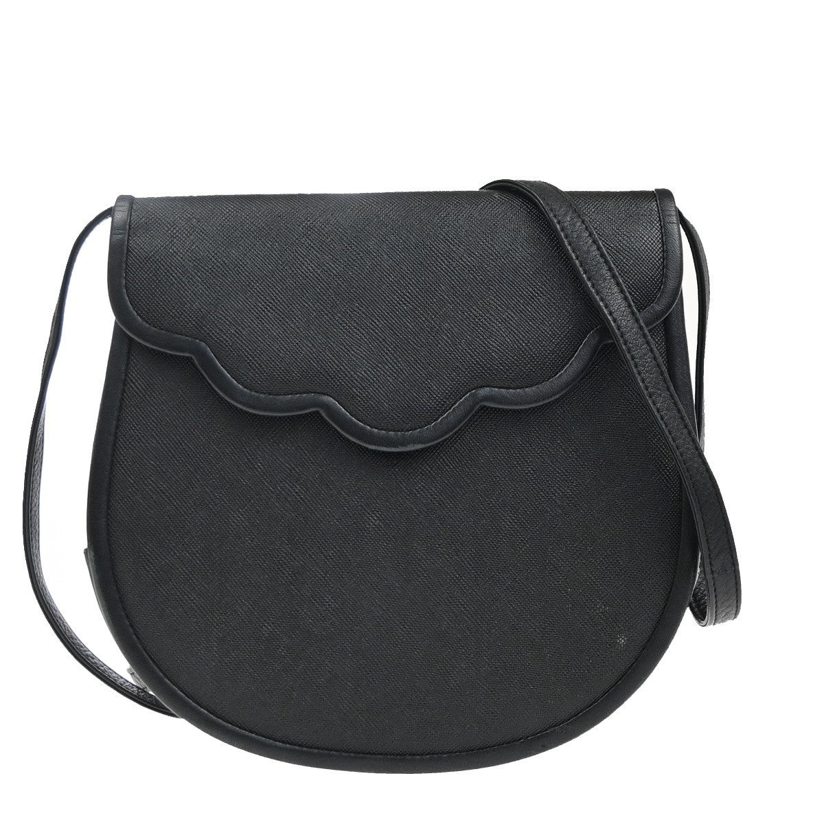 YVES SAINT LAURENT Logo Mini Crossbody Shoulder Bag Leather Black GHW 32YH926