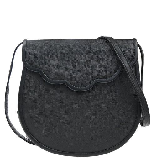 YVES SAINT LAURENT Logo Mini Crossbody Shoulder Bag Leather Black GHW 32YH926