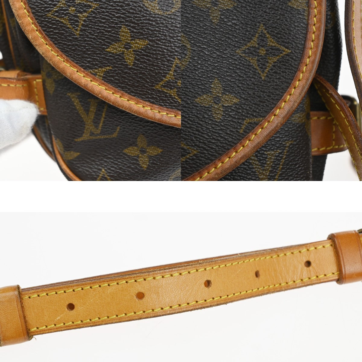 LOUIS VUITTON Logo Saumur 30 Shoulder Bag Monogram Leather Brown M42256 70CA884
