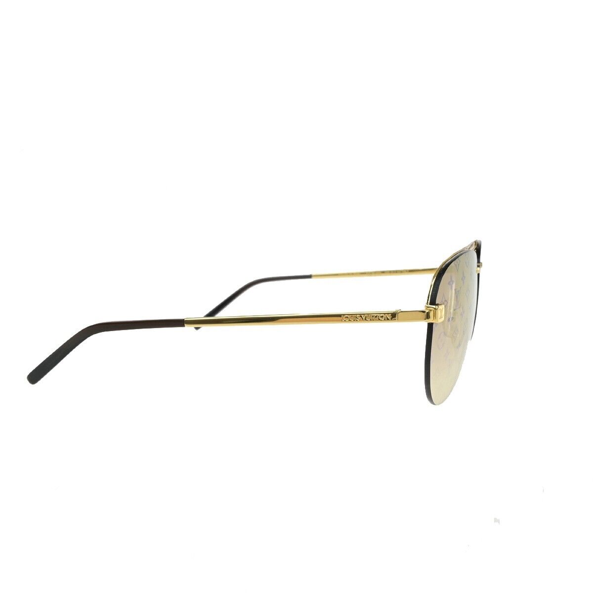 LOUIS VUITTON Clockwise Sunglasses Eye Wear Monogram Metal Gold Z1020E 81YG537