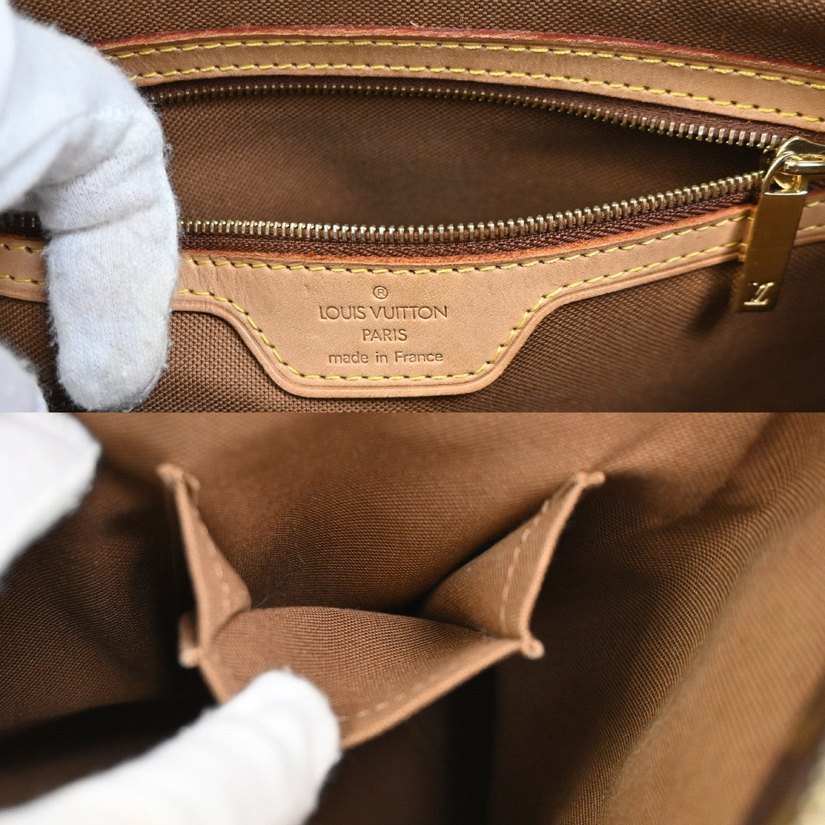 LOUIS VUITTON Cabas Piano Shoulder Bag Monogram Leather Brown M51148 97YJ064