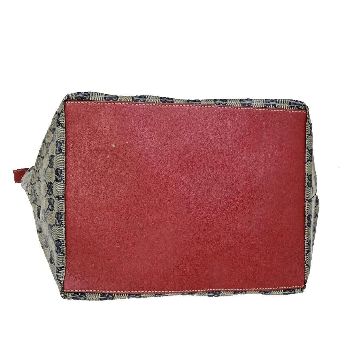 GUCCI GG Pattern Crystal ShoulderBag Coating Canvas Leather Navy Blue 67EB789