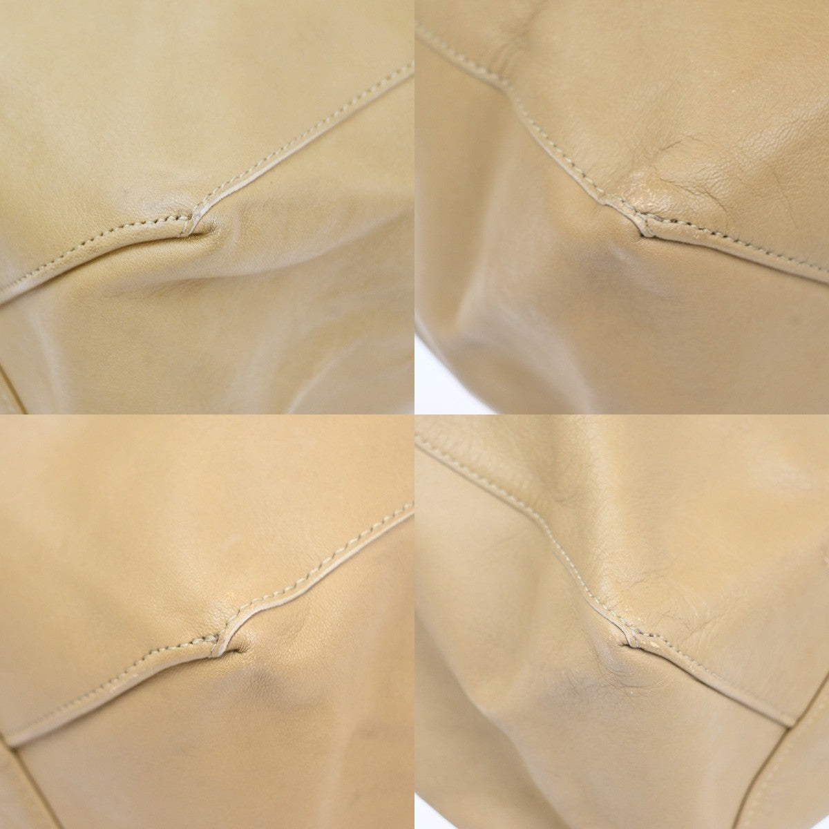 CELINE Horizontal Cabas Hand Tote Bag Bicolor Leather Blue Beige 38YJ129