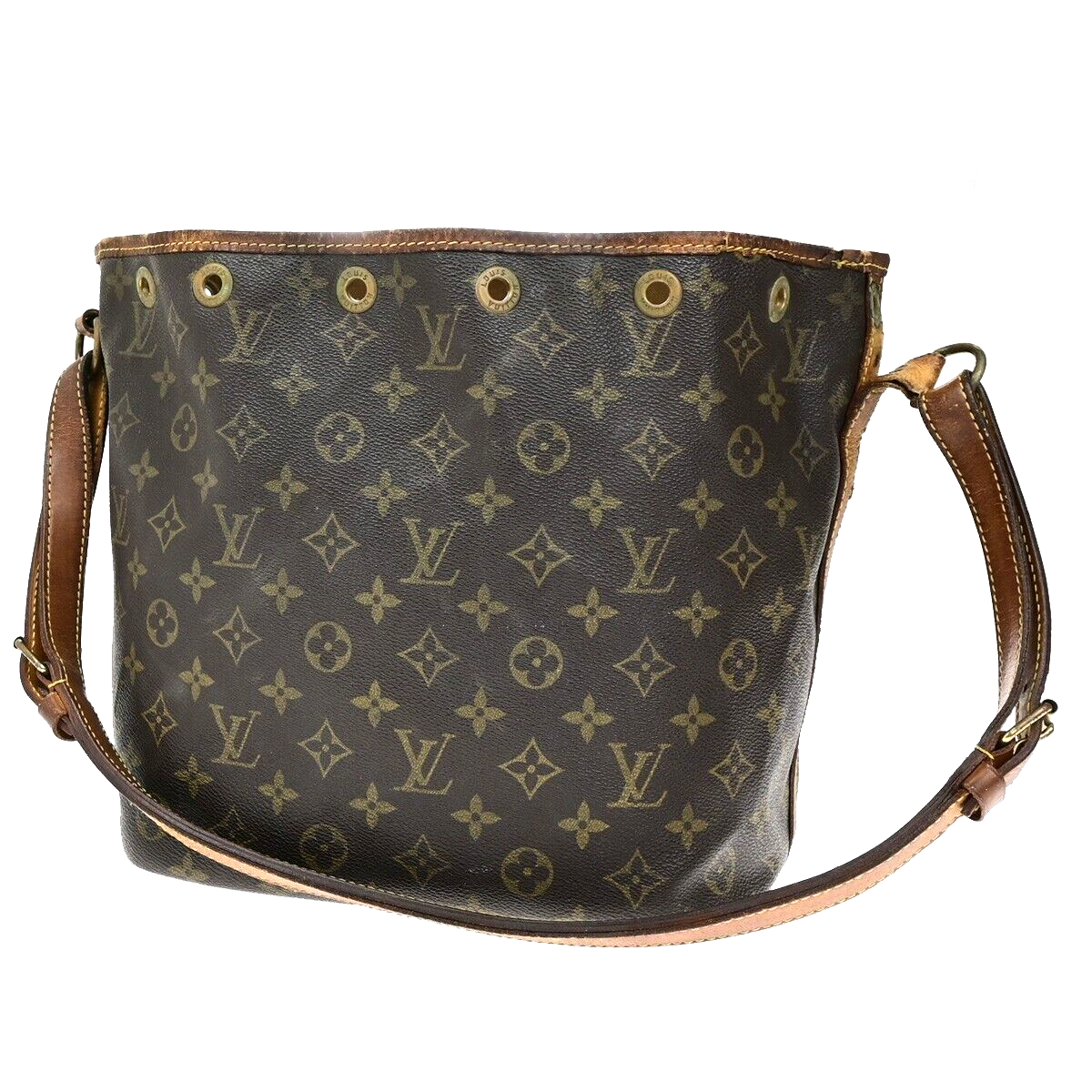 LOUIS VUITTON Petit Noe Drawstring Shoulder Bag Monogram Leather M42226 62ED538