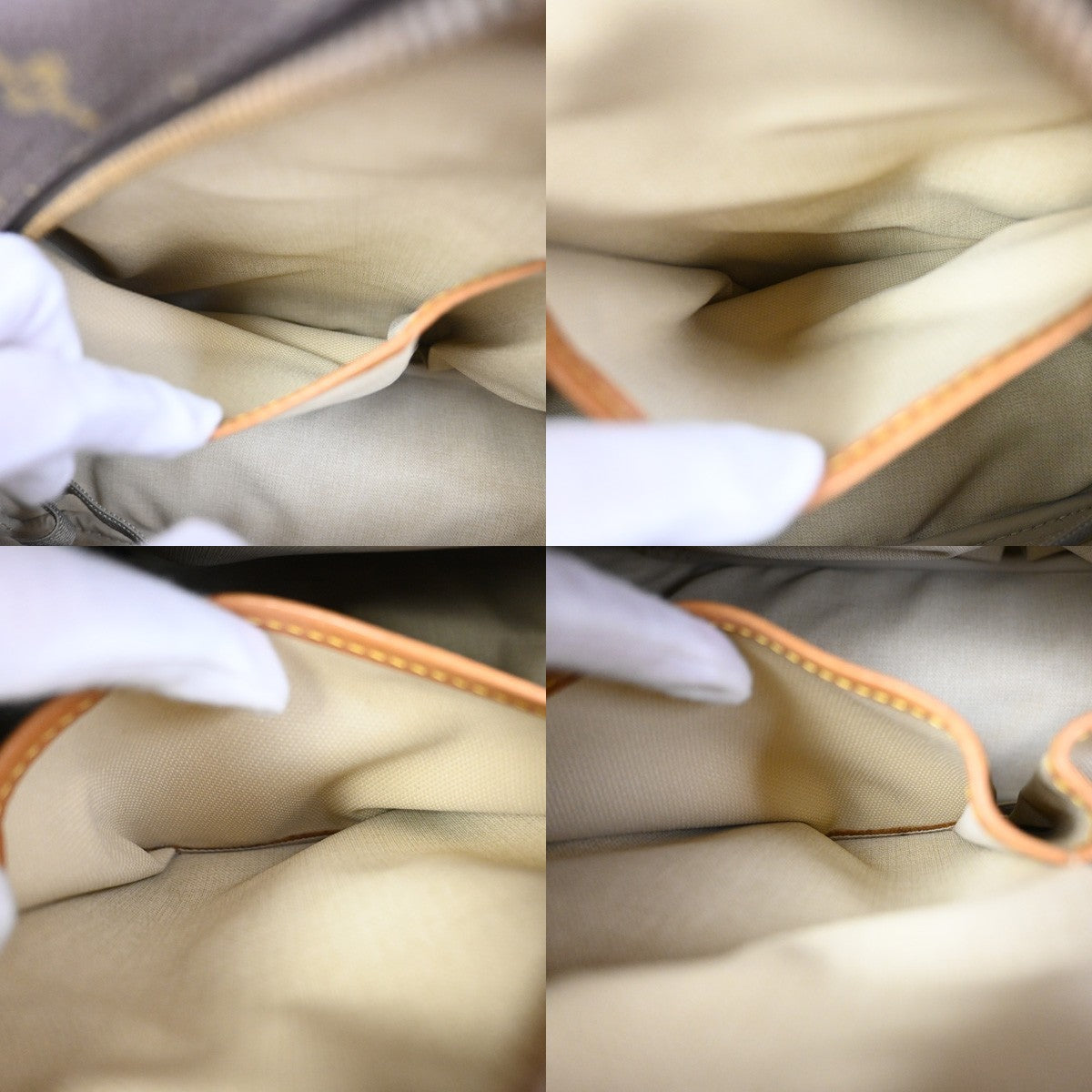 LOUIS VUITTON LV Logo Deauville Hand Bag Monogram Leather Brown M47270 35YJ033