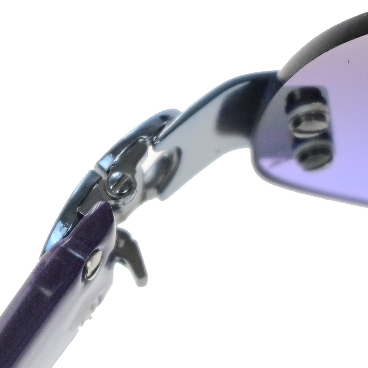 CHANEL CC Logo Rimless Sunglasses Eye Wear Plastic Metal Purple 05RQ087