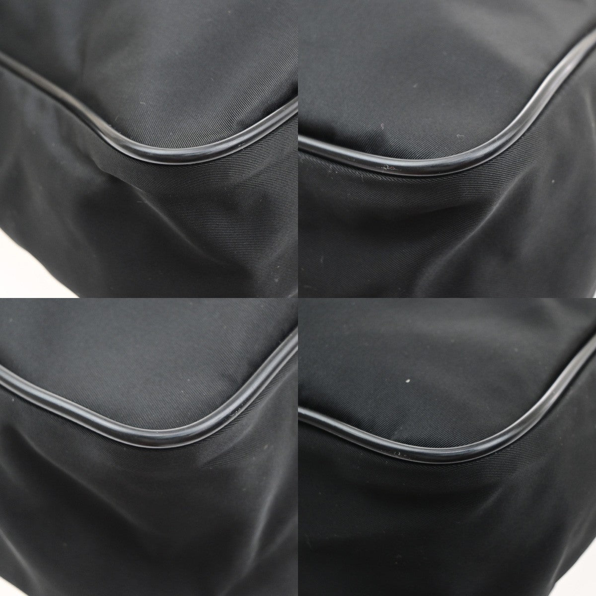 PRADA Tessuto Messenger Shoulder Bag Nylon Canvas Leather BK SHW Italy 30MA717
