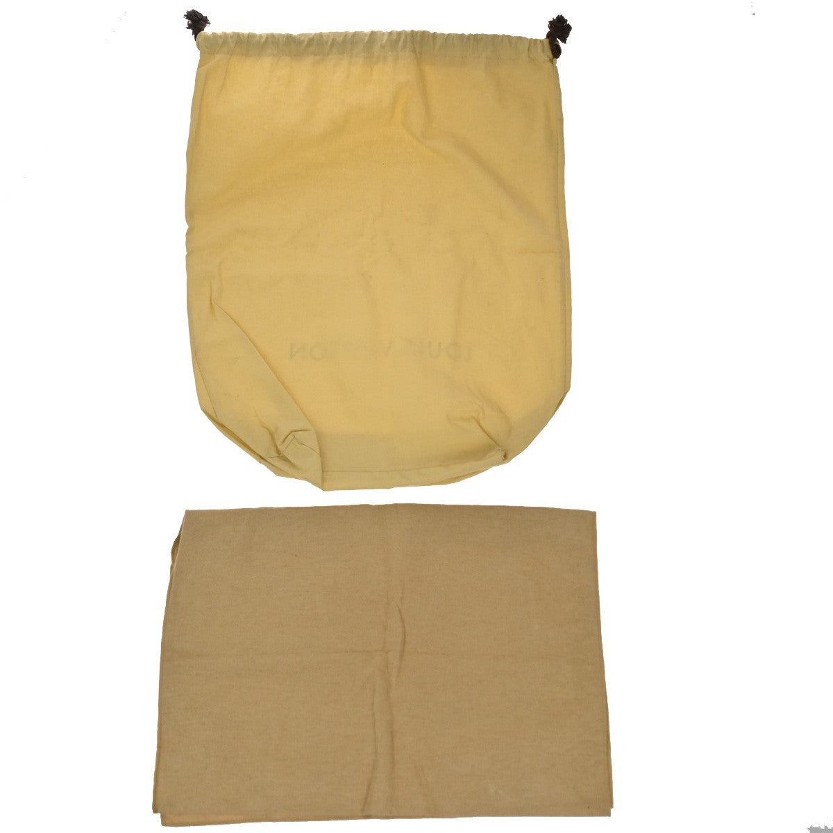 LOUIS VUITTON Logo 10 Set Dust Bag Drawstring Canvas Cotton Beige Brown 09KP188