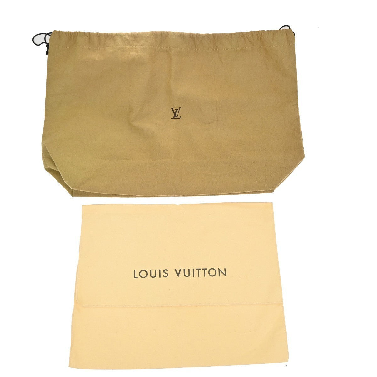 LOUIS VUITTON Logo 10 Set Dust Bag Drawstring Canvas Cotton Beige Brown 09KP043