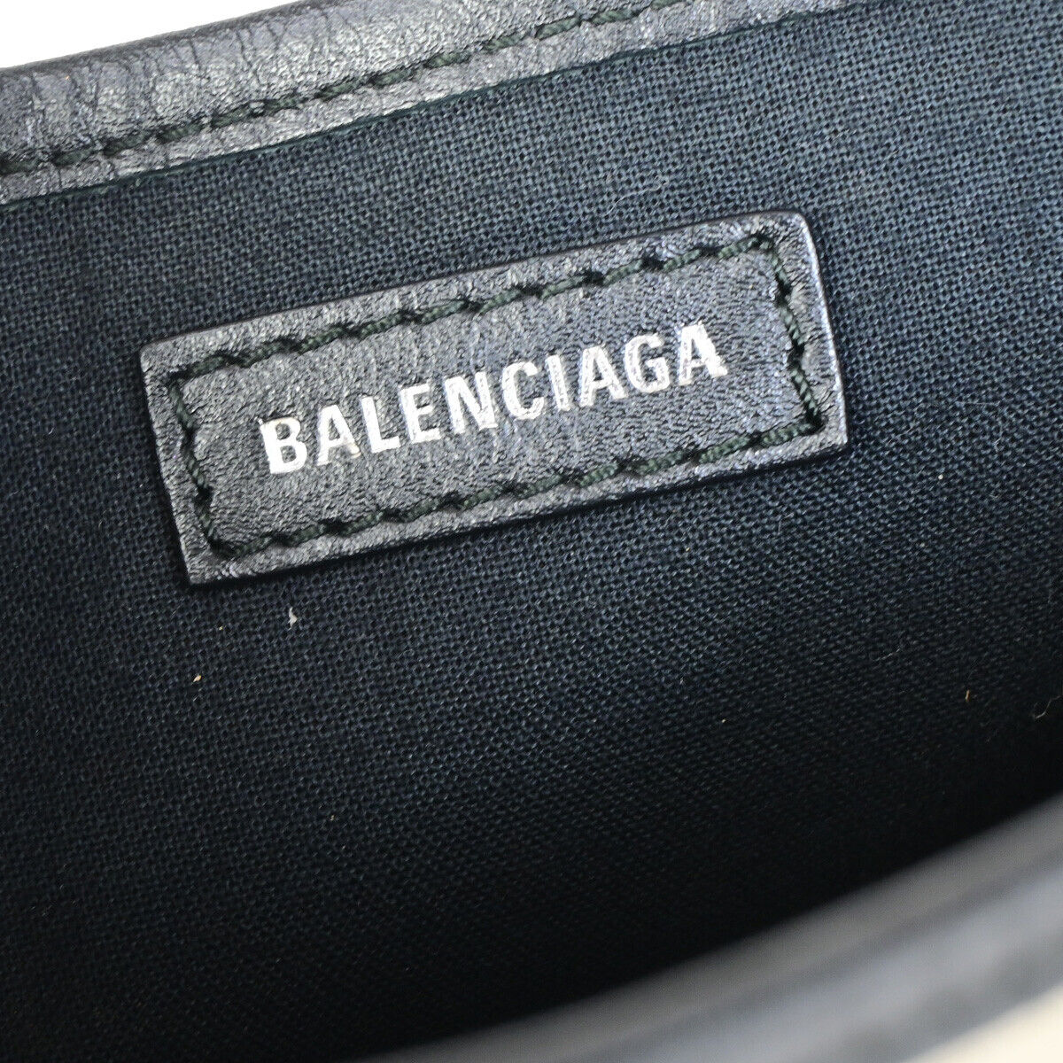 BALENCIAGA Navy Cabas XS 2Way Shoulder Hand Bag Canvas Leather WE BK 88YG007