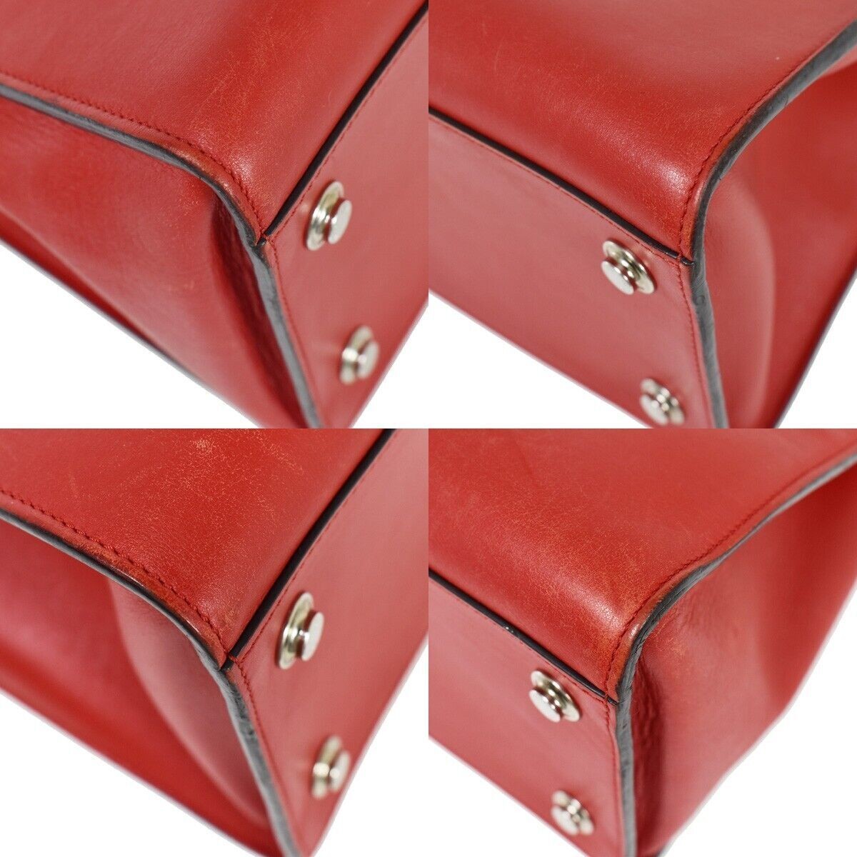LOUIS VUITTON City Steamer MM 2Way Shoulder Hand Bag Calf Leather Red 686RH107