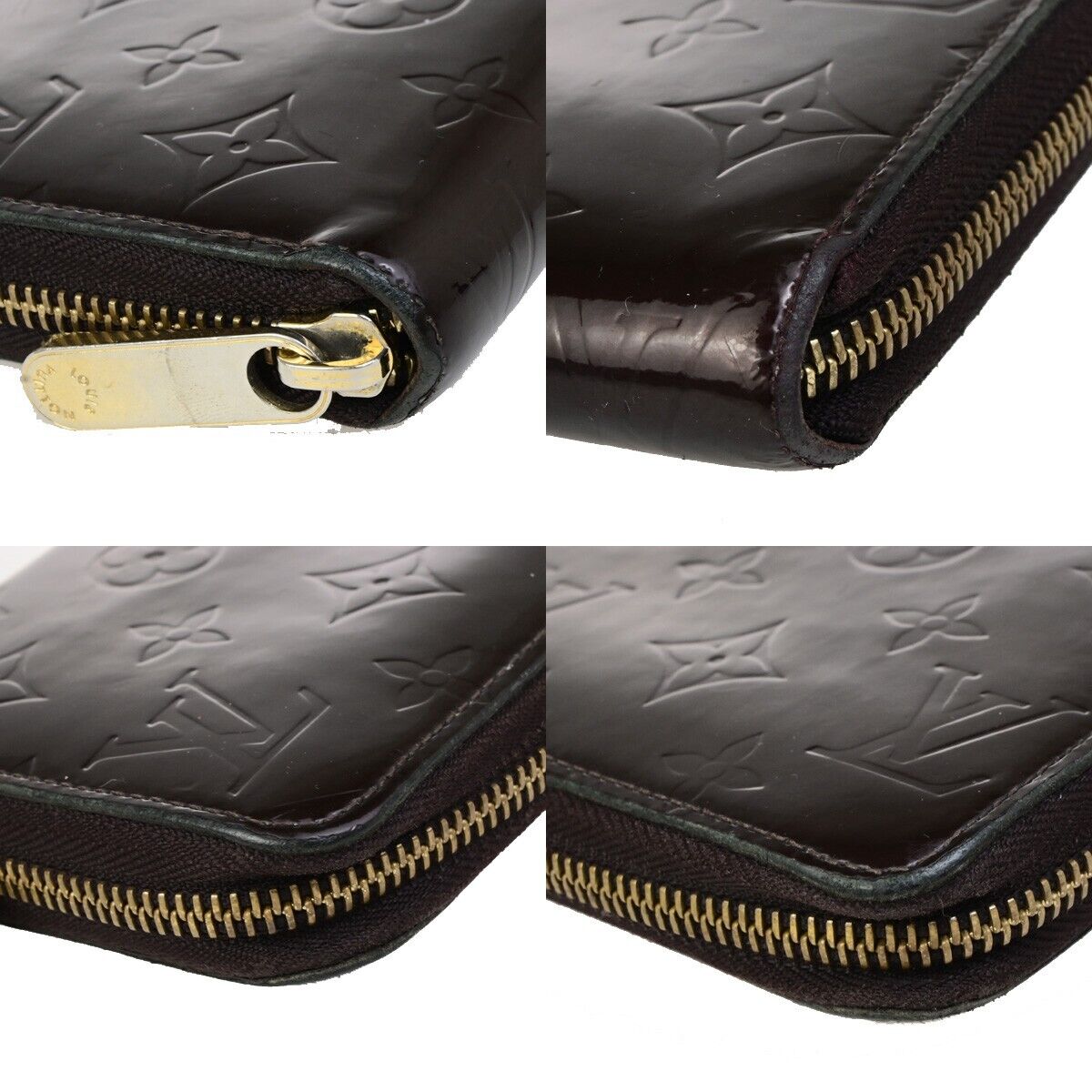 LOUIS VUITTON Zippy Long Wallet Monogram Vernis Leather Brown M91458 02ED385