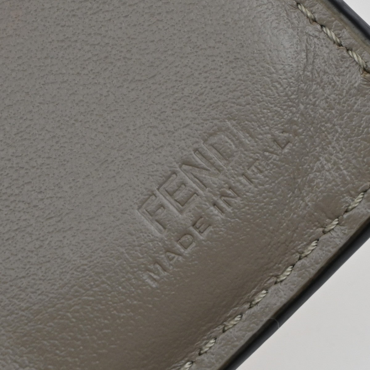 FENDI Logo F is Bifold Compact Wallet Leather Gray GHW Italy 65EG184