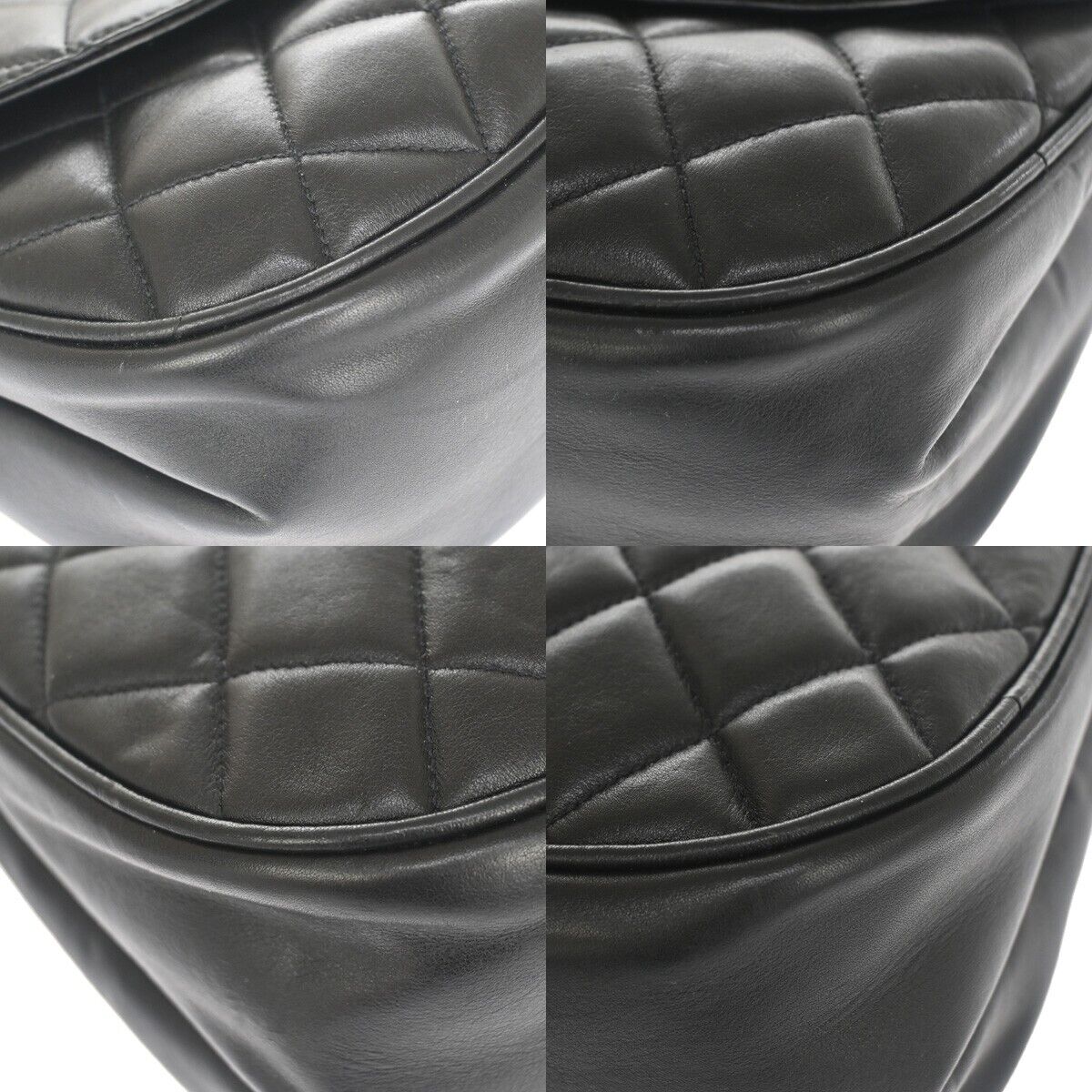 CHANEL CC Logo Matelasse Chain Shoulder Bag Leather Black GHW Italy 620LC413
