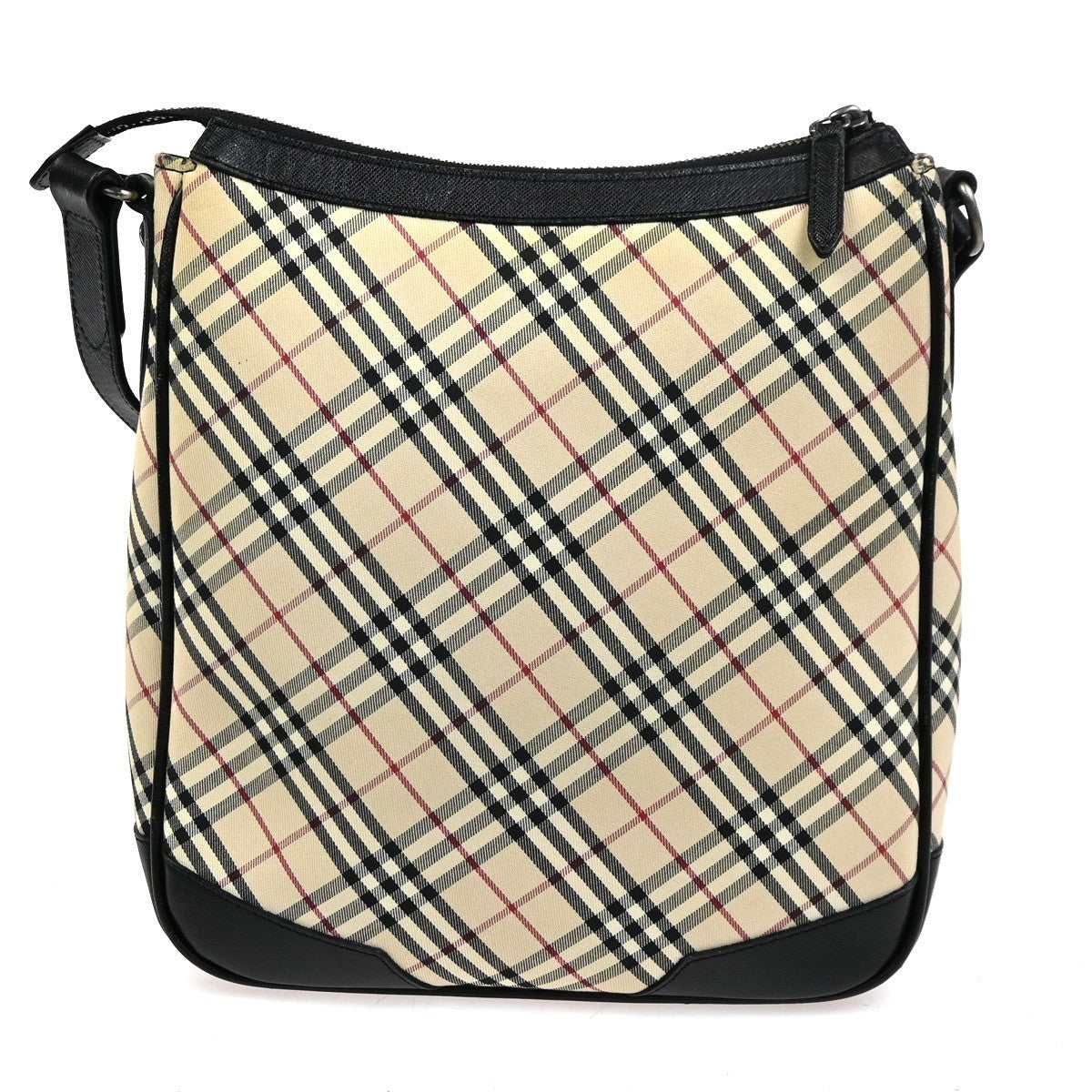 BURBERRY Logo Nova Check Crossbody Shoulder Bag Canvas Leather Beige BK 87RL986