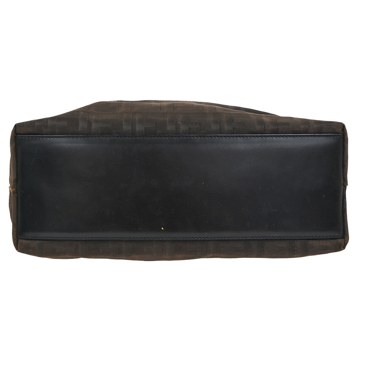FENDI Zucca Hand Bag Nylon Leather Brown Black GHW Italy 68KC918