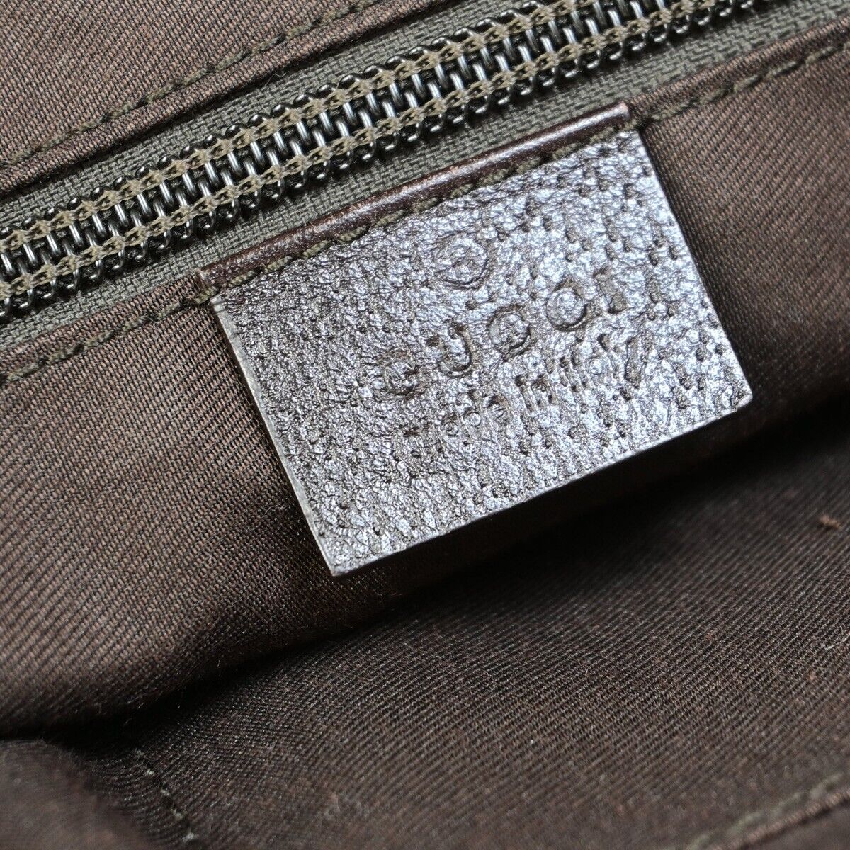 GUCCI Logo GG Pattern Shoulder Bag Canvas Leather Brown Silver Italy 80EB802