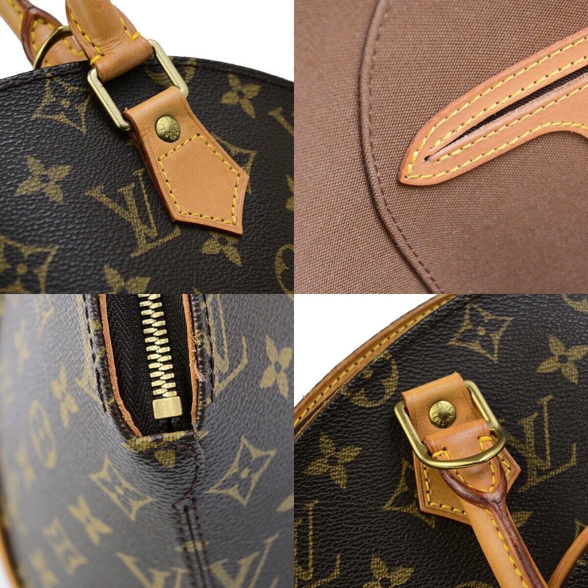 LOUIS VUITTON LV Logos Ellipse MM Hand Bag Monogram Leather Brown M51126 23ED078