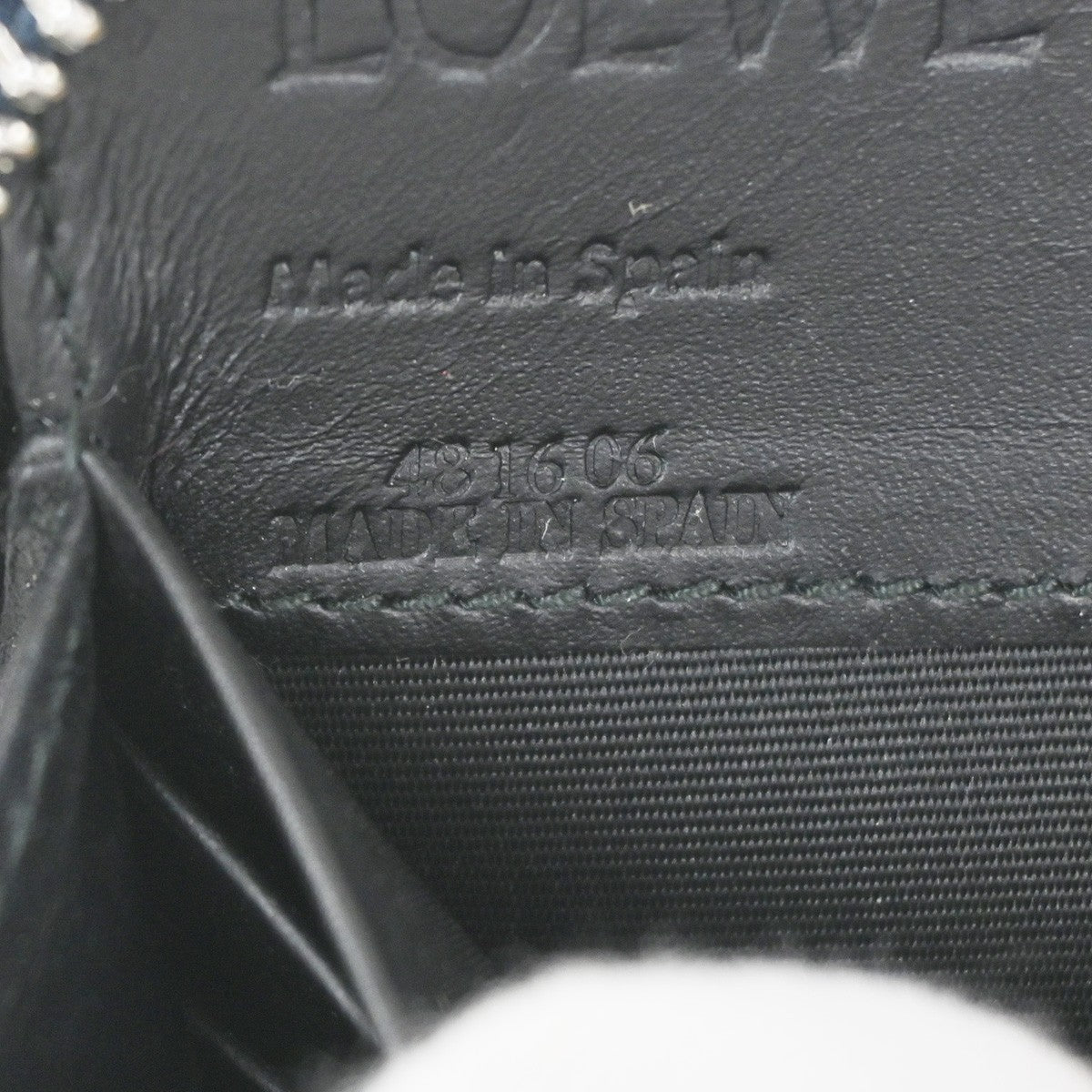 LOEWE Logo Anagram Repeat Long Zipper Wallet Embossed Leather Blue Navy 61KD063