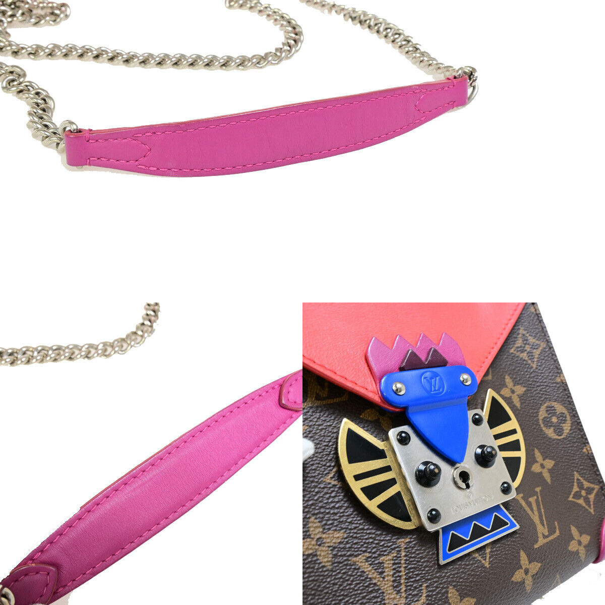 LOUIS VUITTON Pochette Mask PM Chain Shoulder Bag Monogram Leather BN RD 98YG341