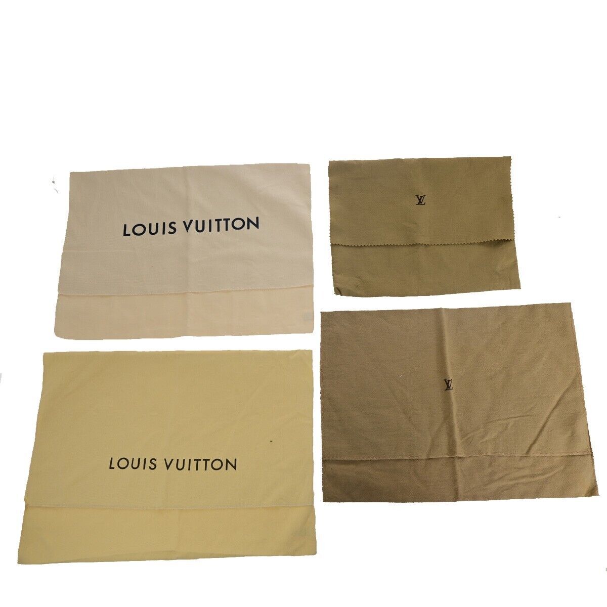 LOUIS VUITTON Logo 10 Set Dust Bag Drawstring Canvas Cotton Beige Brown 08SJ059
