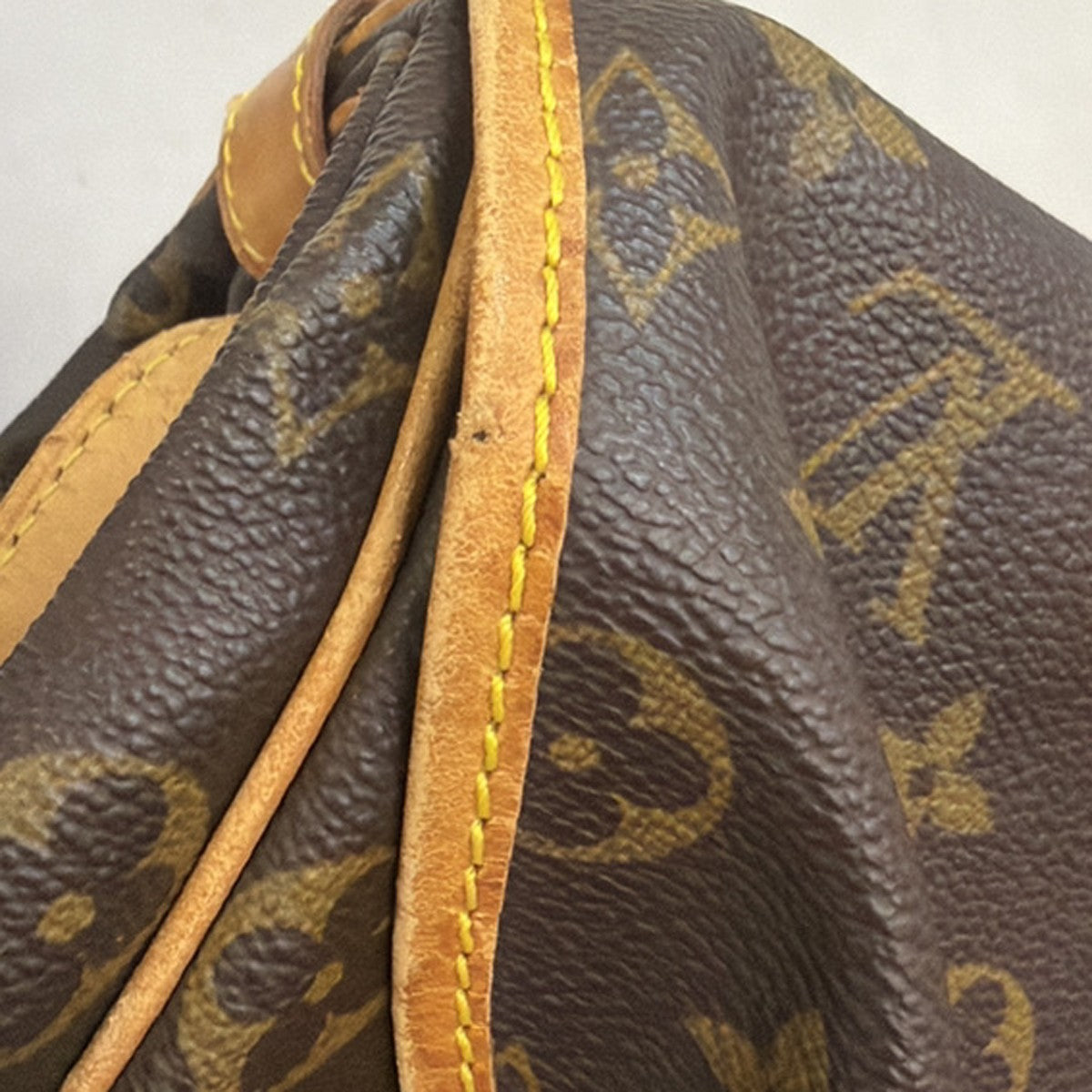 LOUIS VUITTON Logo Saumur 43 Shoulder Bag Monogram Leather Brown M42252 12YH900