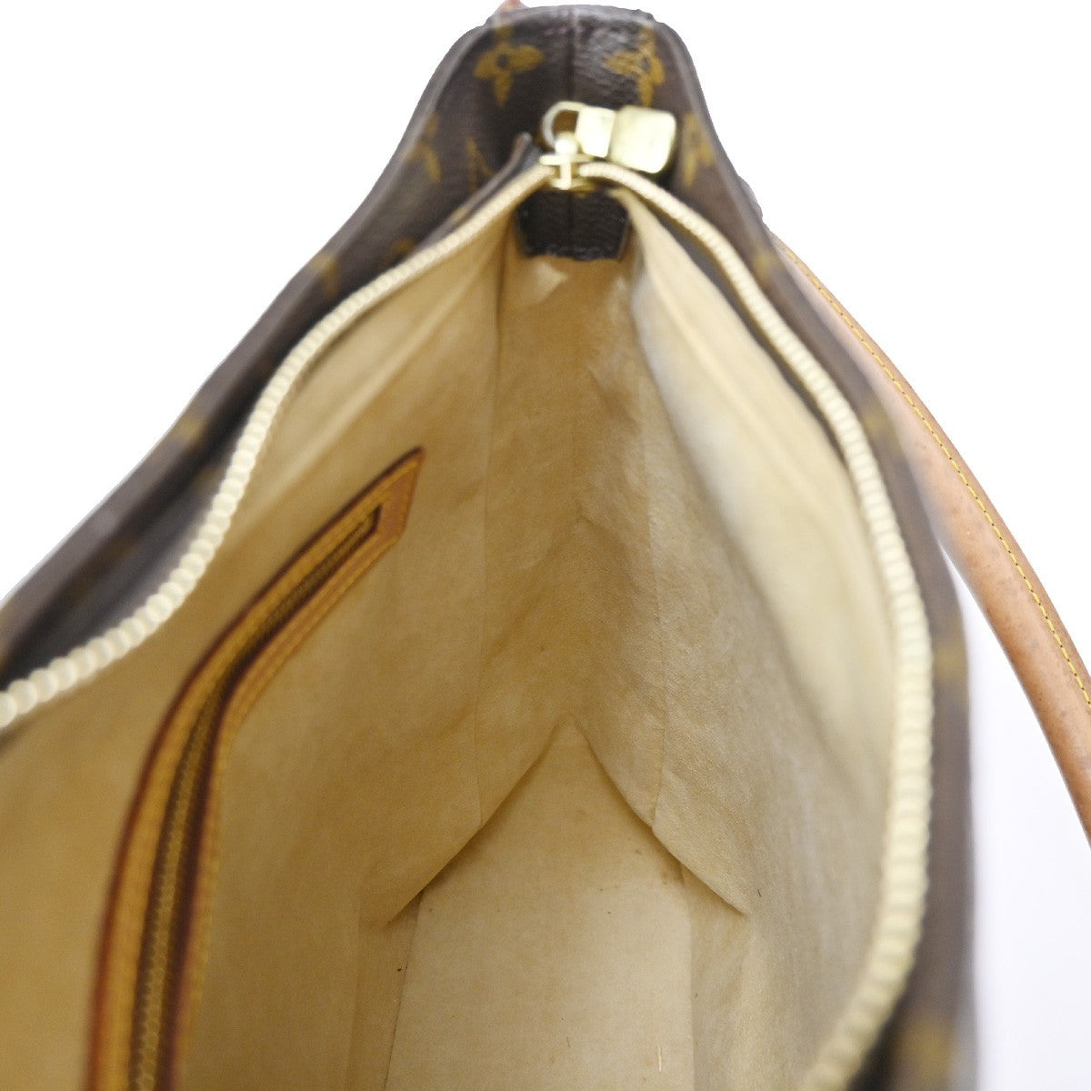 LOUIS VUITTON Logo Looping GM Shoulder Bag Monogram Leather Brown M51145 72CA723