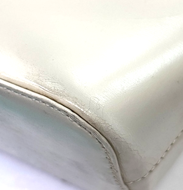 LOEWE Logo Shoulder Tote Hand Bag Leather Beige GHW Spain 67MA550