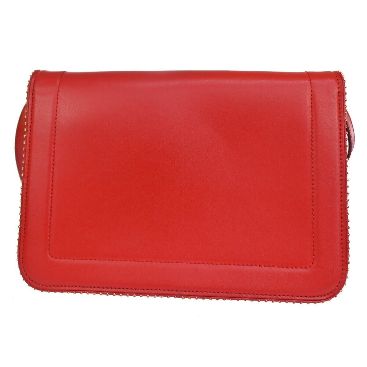 SALVATORE FERRAGAMO Vara Studs 2Way Shoulder Clutch Hand Bag Leather Red 88YD333