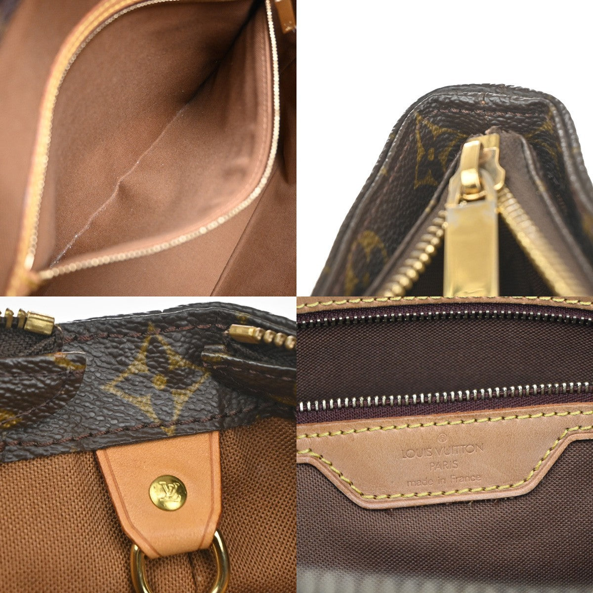 LOUIS VUITTON Cabas Mezzo Shoulder Bag Monogram Leather Brown M51151 97YJ193