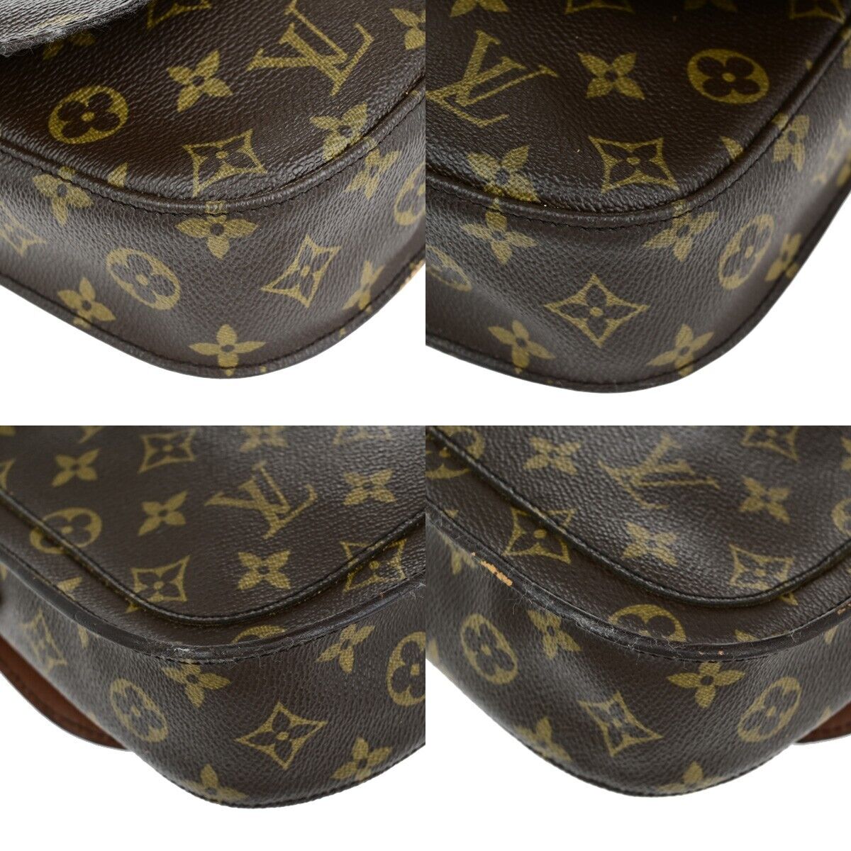 LOUIS VUITTON Saint Cloud MM Shoulder Bag Monogram Leather Brown M51243 35ED021