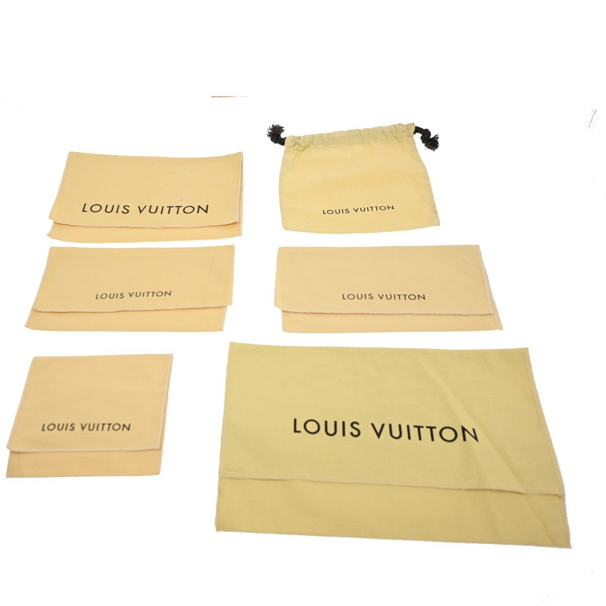 38.Live LOUIS VUITTON Logo 10 Set Dust Bag Canvas Cotton Beige Brown 08KC102