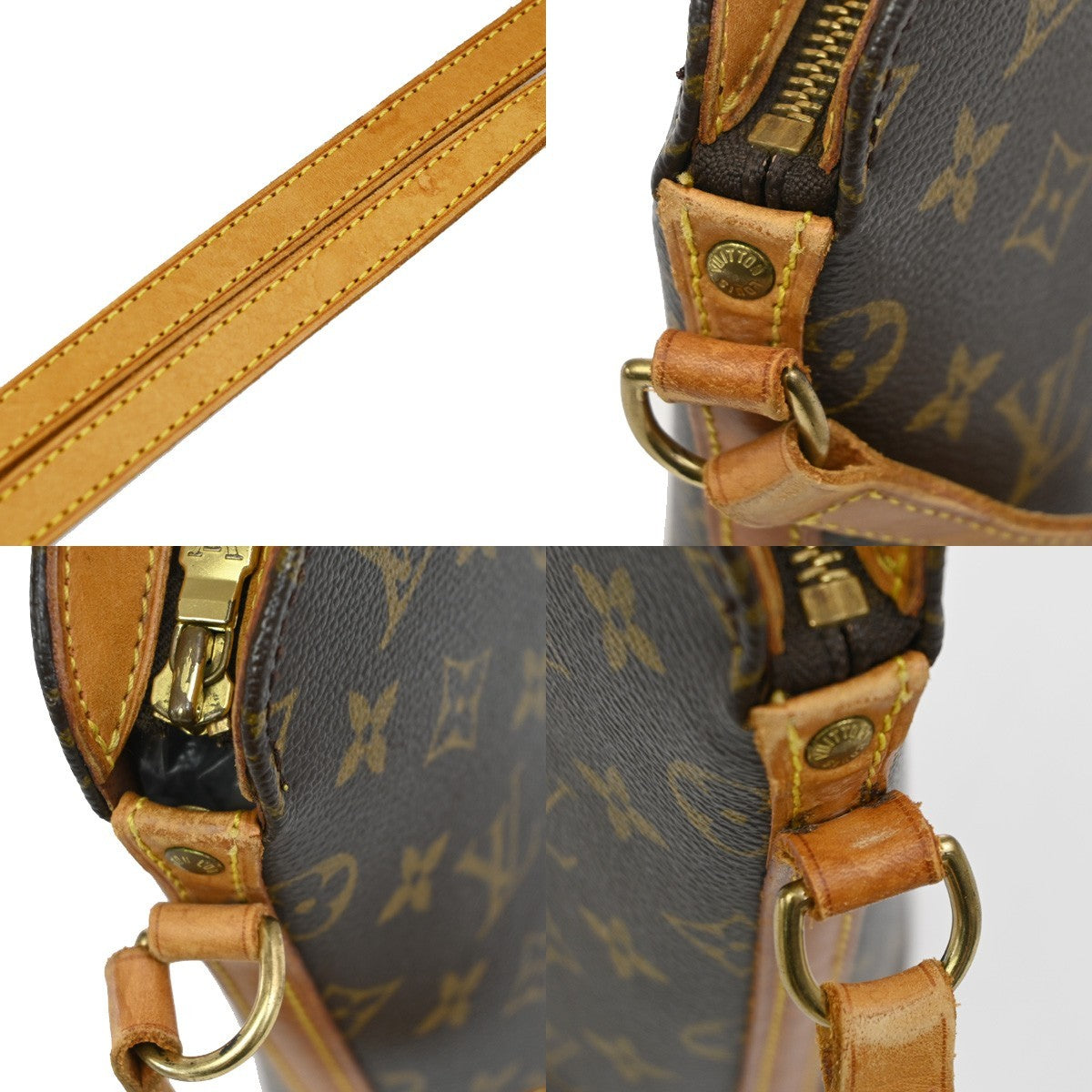 LOUIS VUITTON Logo Drouot Shoulder Bag Monogram Leather Brown M51290 79PA009