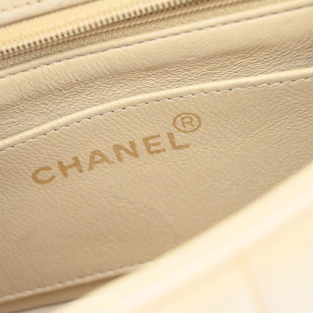 CHANEL CC Mademoisell Chain Mini Shoulder Bag Leather Beige GHW Vintage 330RF670