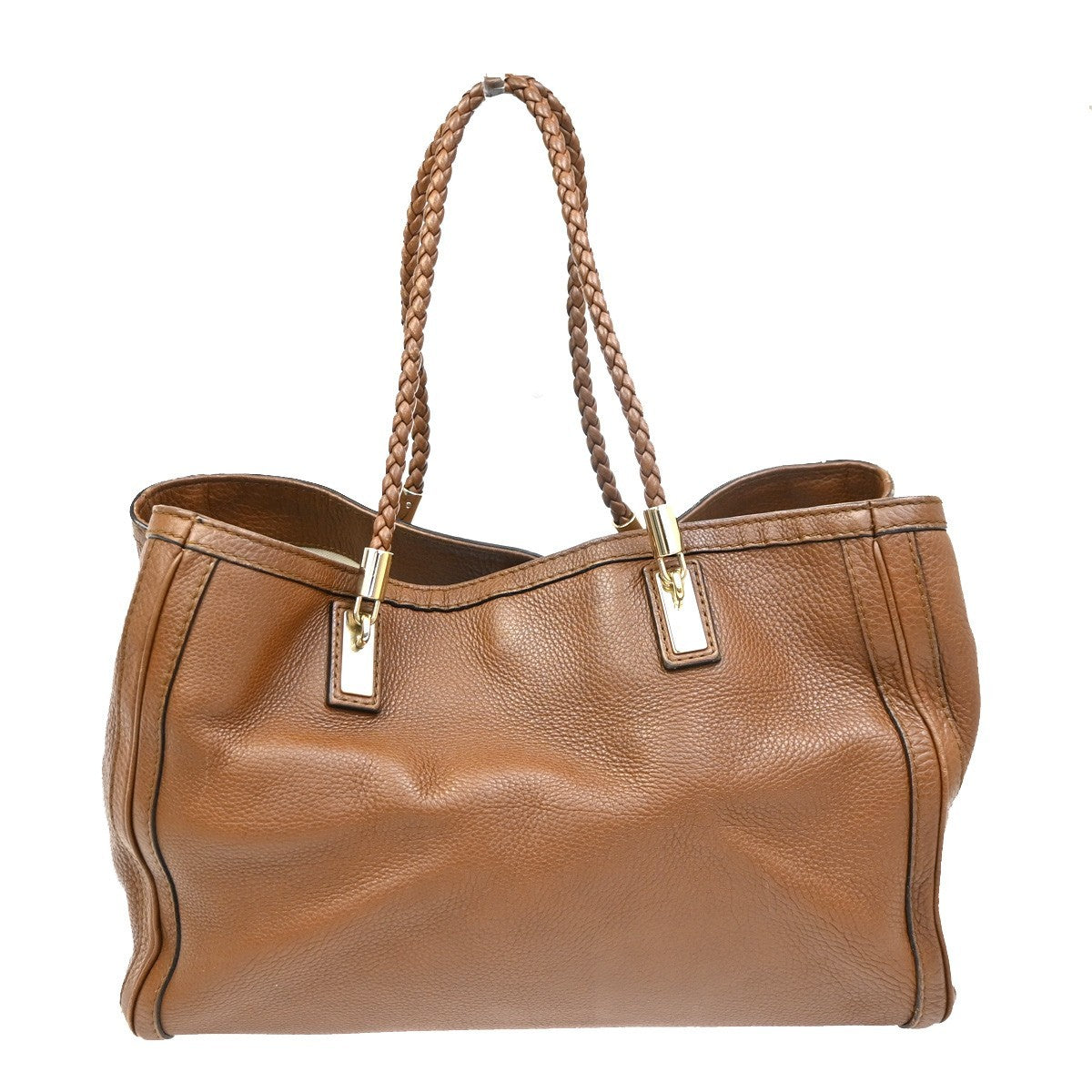 GUCCI Logo Bamboo Shoulder Tote Bag Leather Brown GHW Italy 35KC218