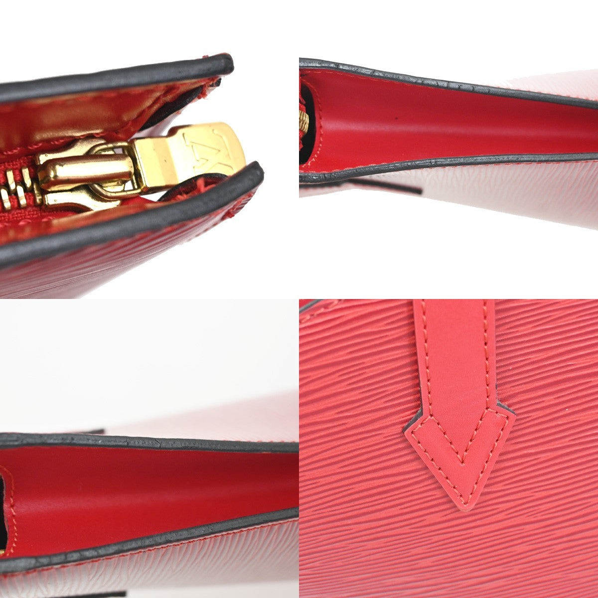 LOUIS VUITTON Saint Jacques Shoulder Hand Bag Epi Leather Red M52277 74RL925