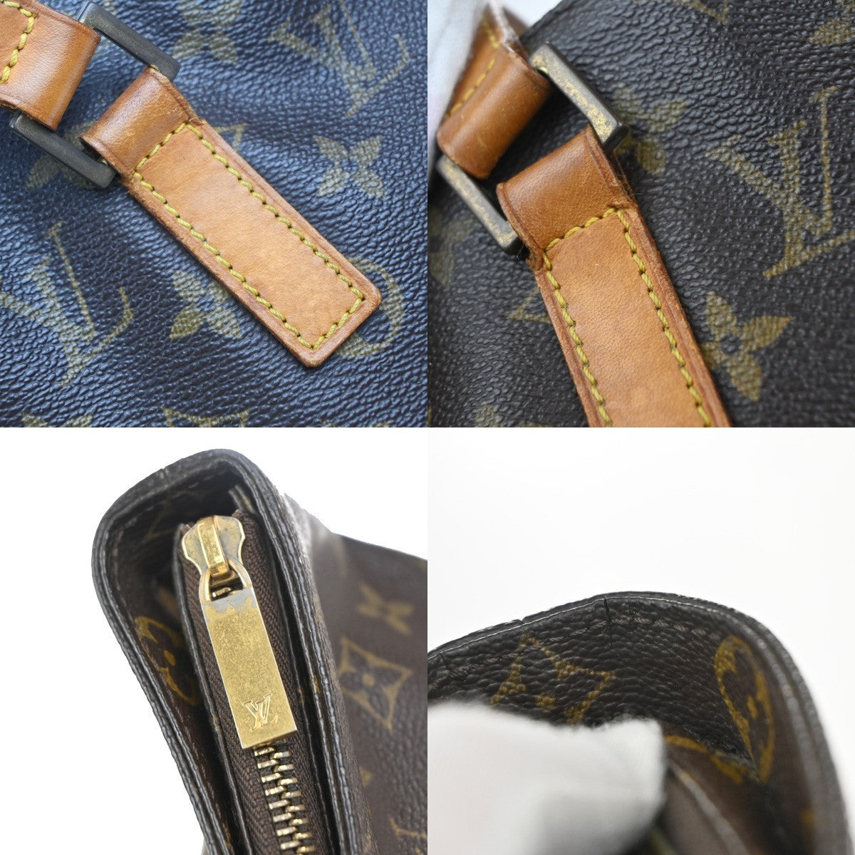 LOUIS VUITTON Cabas Mezzo Shoulder Bag Monogram Leather Brown M51151 34EG306