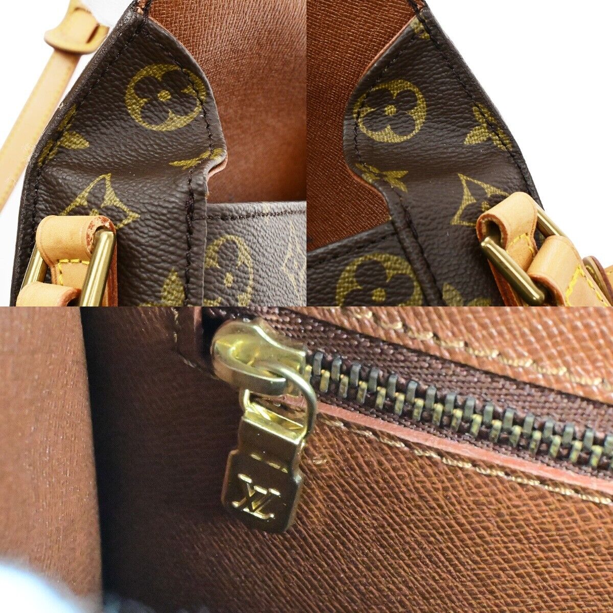 LOUIS VUITTON Saint Cloud MM Shoulder Bag Monogram Leather Brown M51243 87ED457