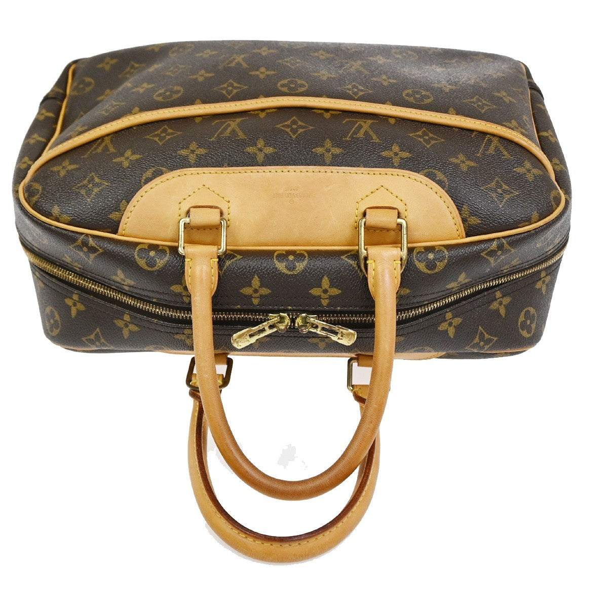 LOUIS VUITTON LV Logo Deauville Hand Bag Monogram Leather Brown M47270 10CA897