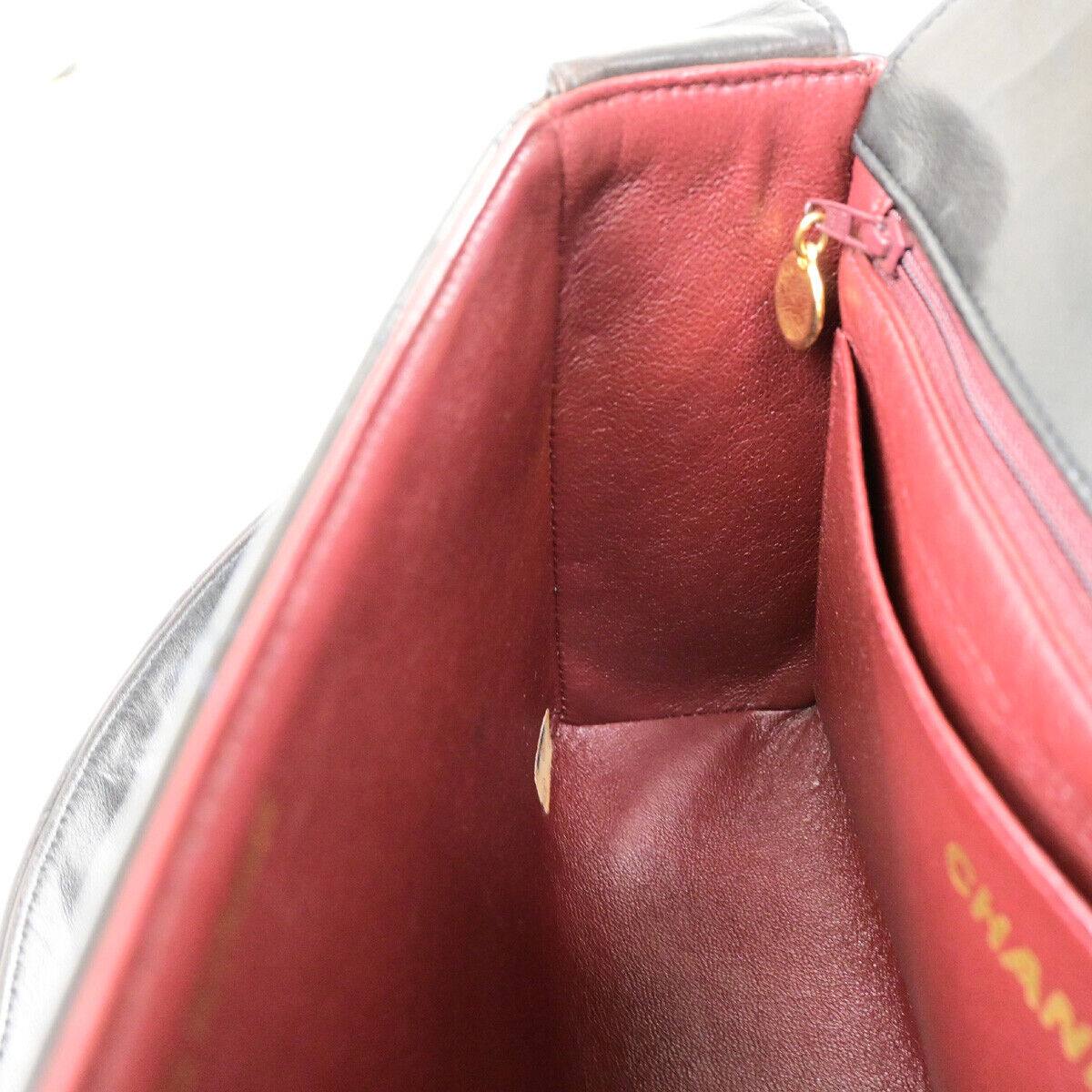 CHANEL CC Logo Matelasse Shoulder Bag Lambskin Leather BK GHW Vintage 321RK697