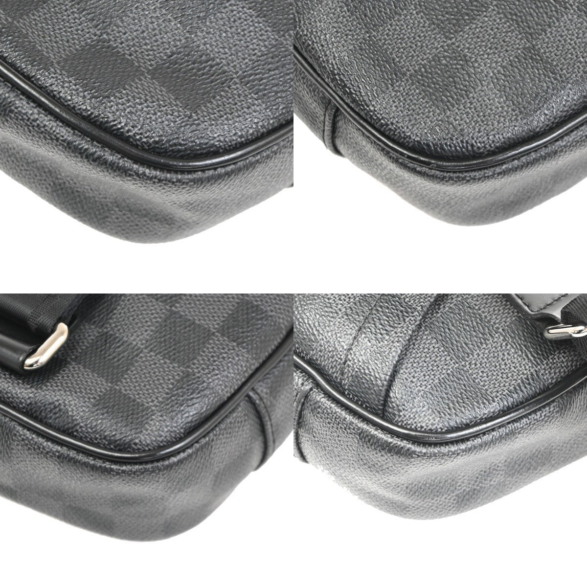 LOUIS VUITTON Ambler Shoulder bag Damier Graphite Leather Black N41289 55TA692